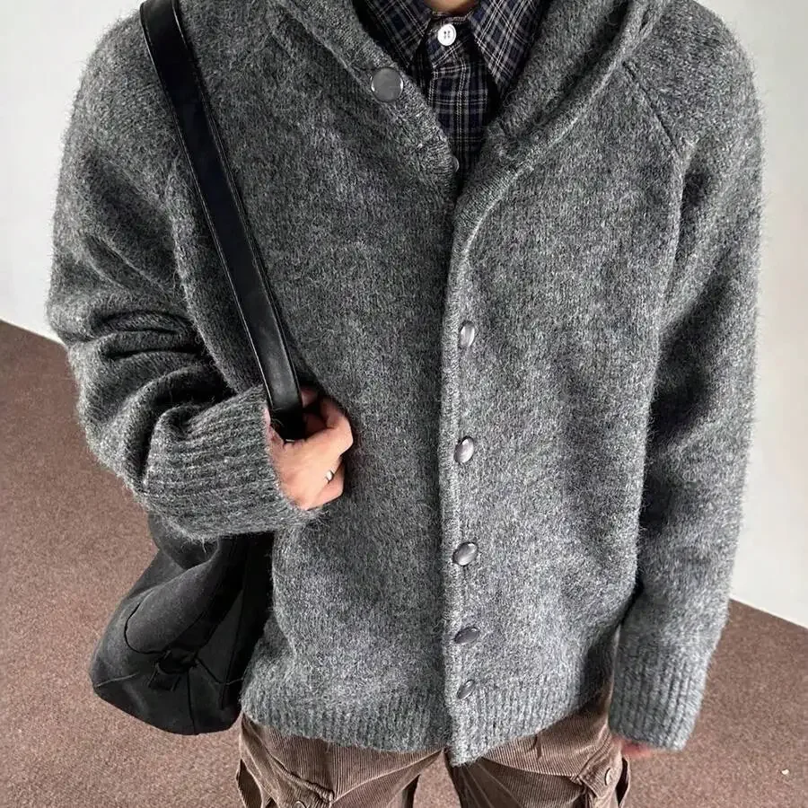 

Mens Hooded Acrylic Sweater Jacket Casual Regular Fit Winter