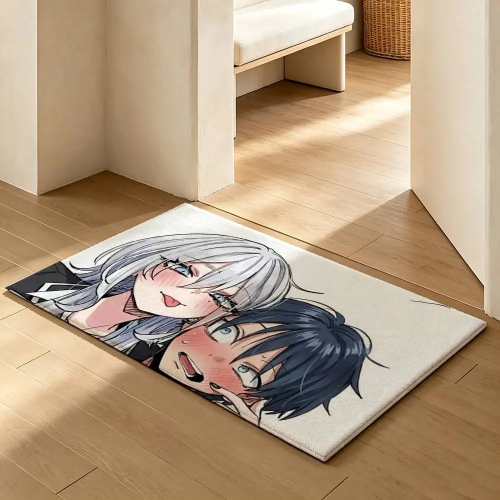 H-Haimiya S-Senpai Wa Kowakute Kawaii  Soft Absorbent Decorative Floor Mat for Bathroom Entryway Living Room