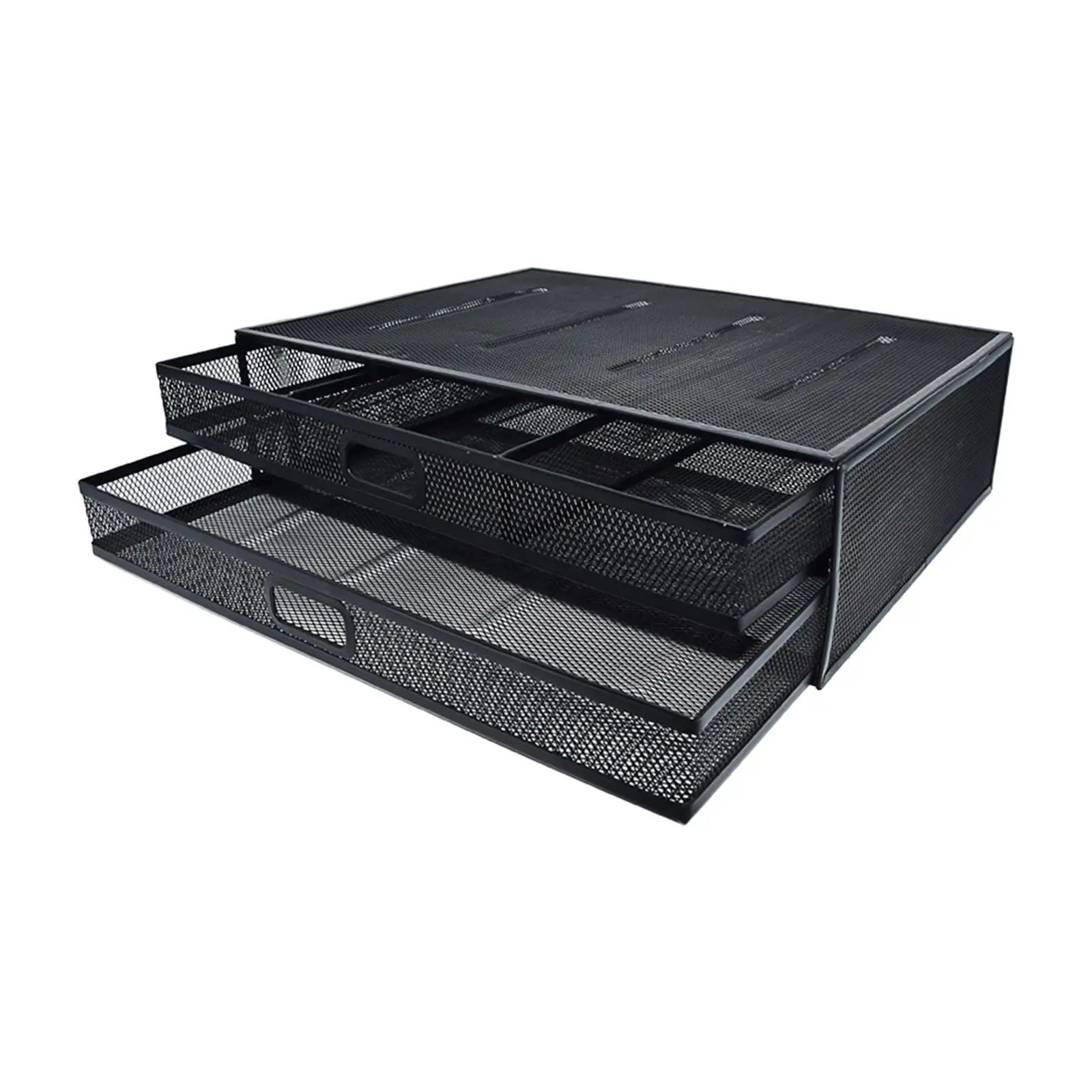 Drawer under Desk Storage Houseware Space Saving 2 Tier Desk Sliding Basket Wire