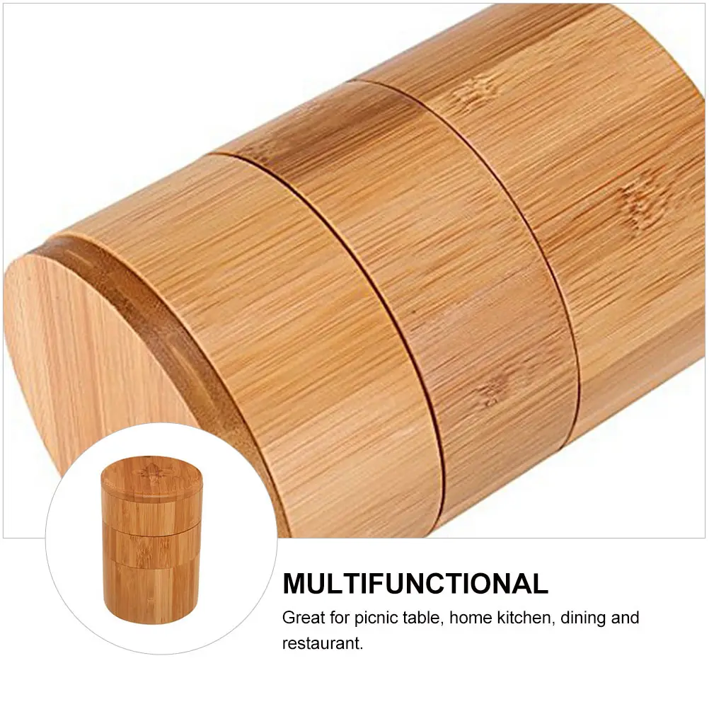

Bamboo Spice Jars Set Kitchen Storage Containers Dust proof Insect proof Sealed Strong Material Condiment Holder Fits