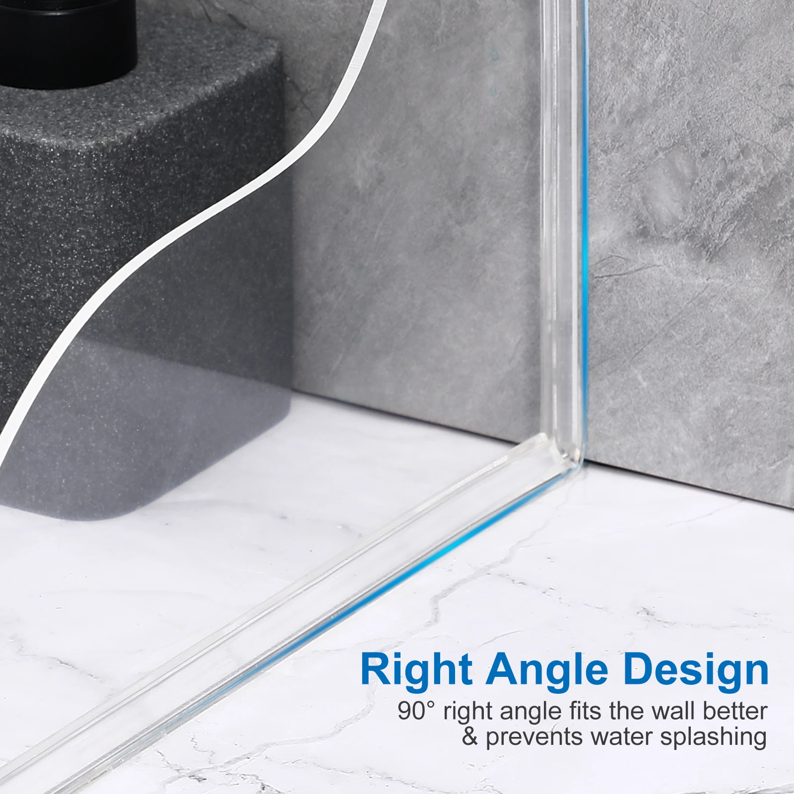 

2pcs Sink Splash Guard Transparent Acrylic Bathtub Edge Shower Corner Water Splashing Board Splash Stopper Keep Dry Bathroom