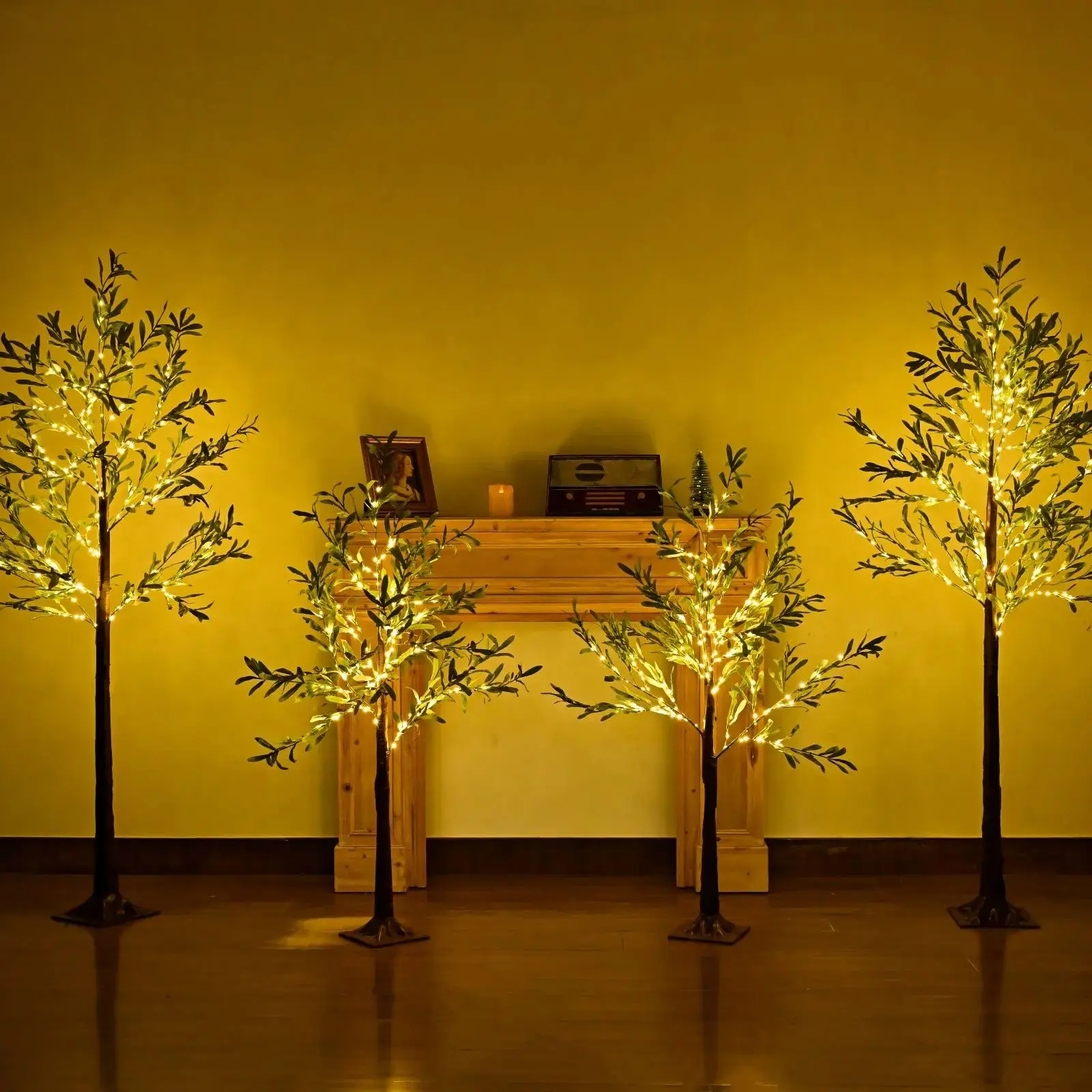 

Оливковое дерево с подсветкой и теплыми белыми светодиодными фонарями 180/270 для украшения свадьбы, Хэллоуина, Рождества и праздника - водонепроницаемость