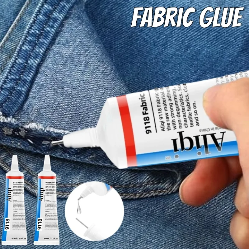 

15/60ml Fabric Glue Strong Fabric Patching Glue for Fabric Repair and Permanent Bonding Versatile Waterproof Fabric Adhesive