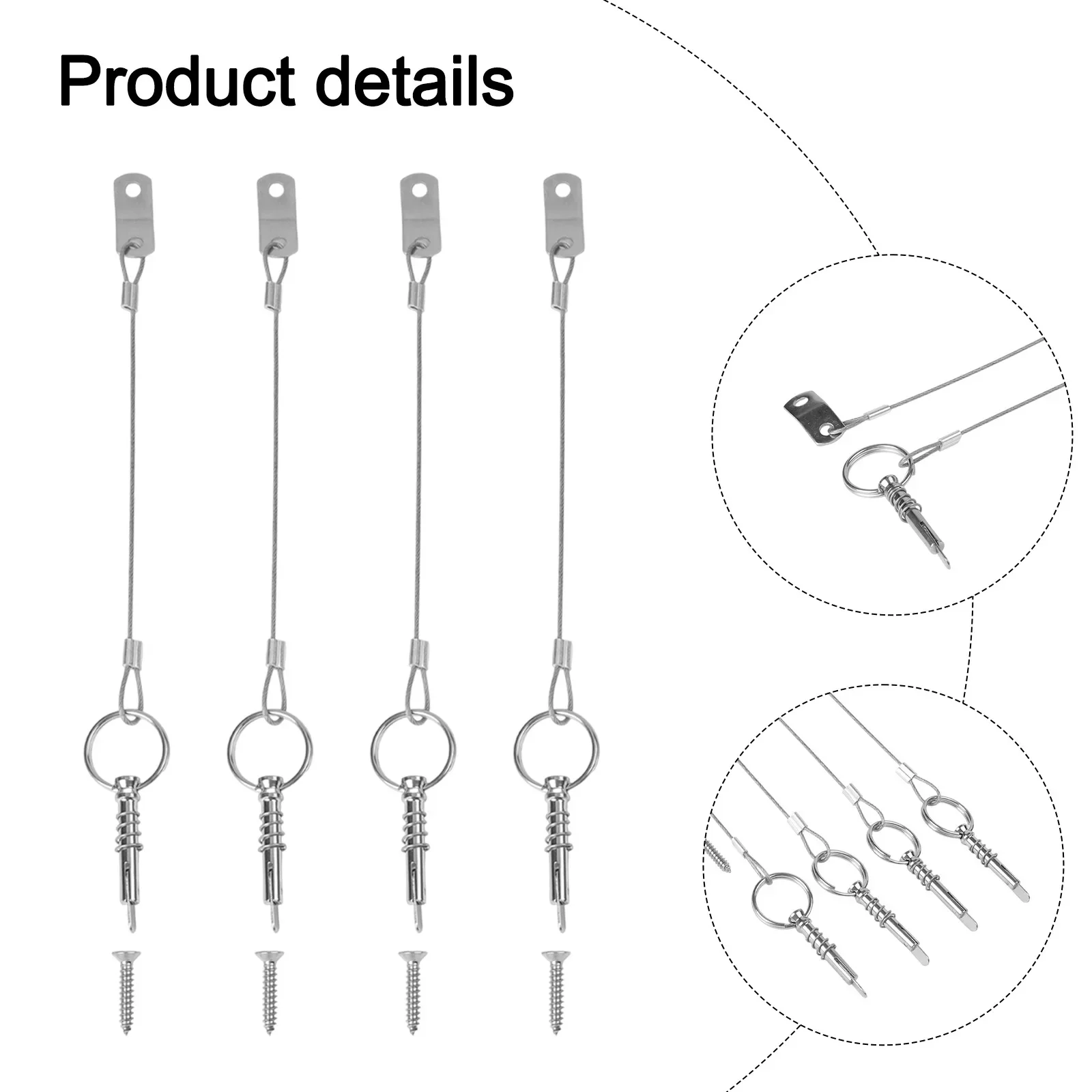 

Lanyard Screws For Trailers Boat Yacht Accessories Length 160mm 6.3inch Stainless Steel Pins Disassembly Tools Lanyard Included