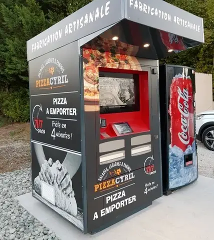 Customized 24-Hour Self-Order Commercial Automatic Pizza Vending Machine with Rounder Oven for Baking Pizzas