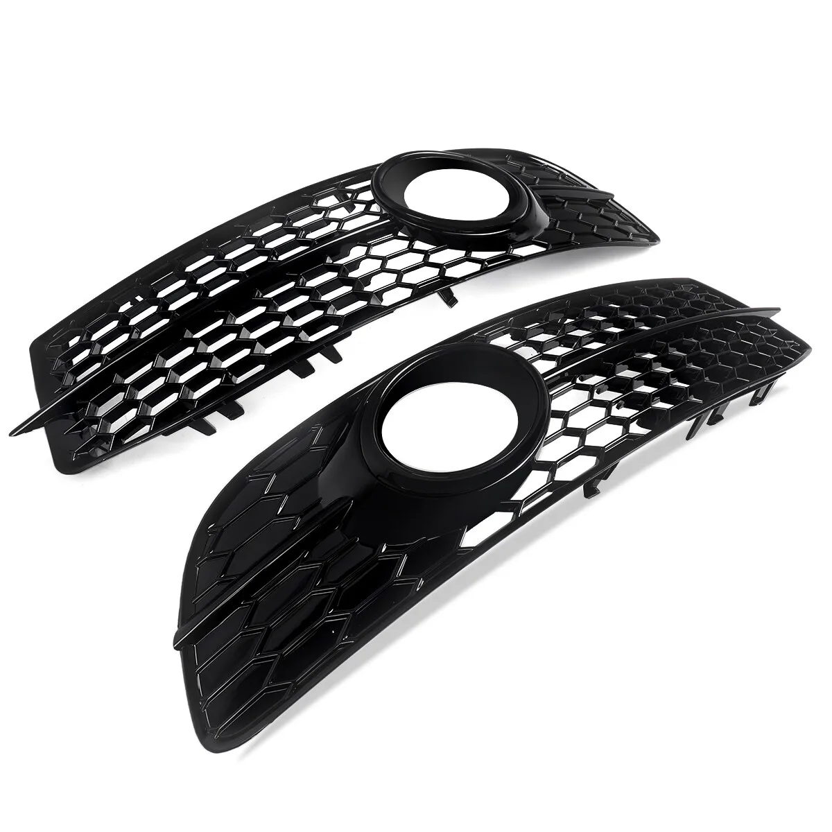 Osłony świateł przeciwmgielnych do Audi A6 C6 S-line 2008 2009 2010 2011 Przedni zderzak Osłona świateł przeciwmgielnych Ramka Kratka Czarna Para
