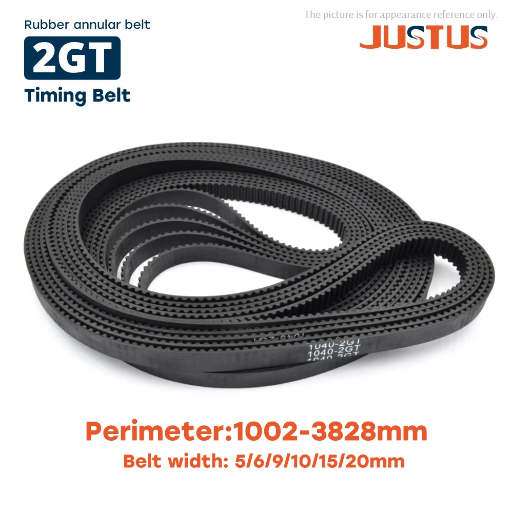 

GT2 Rubber Timing Belt 2GT Closed-loop Synchronous Bandwidth 5/6/9/10/15/20mm Perimeter 1002-3828mm Are Suitable For 3D Printers