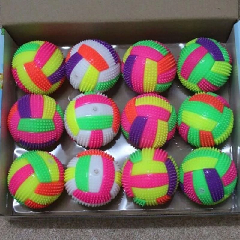 

090B Rubber Ball Led Bounce Ball Toy with Flashing LED Stress Toy for Adult Pressure