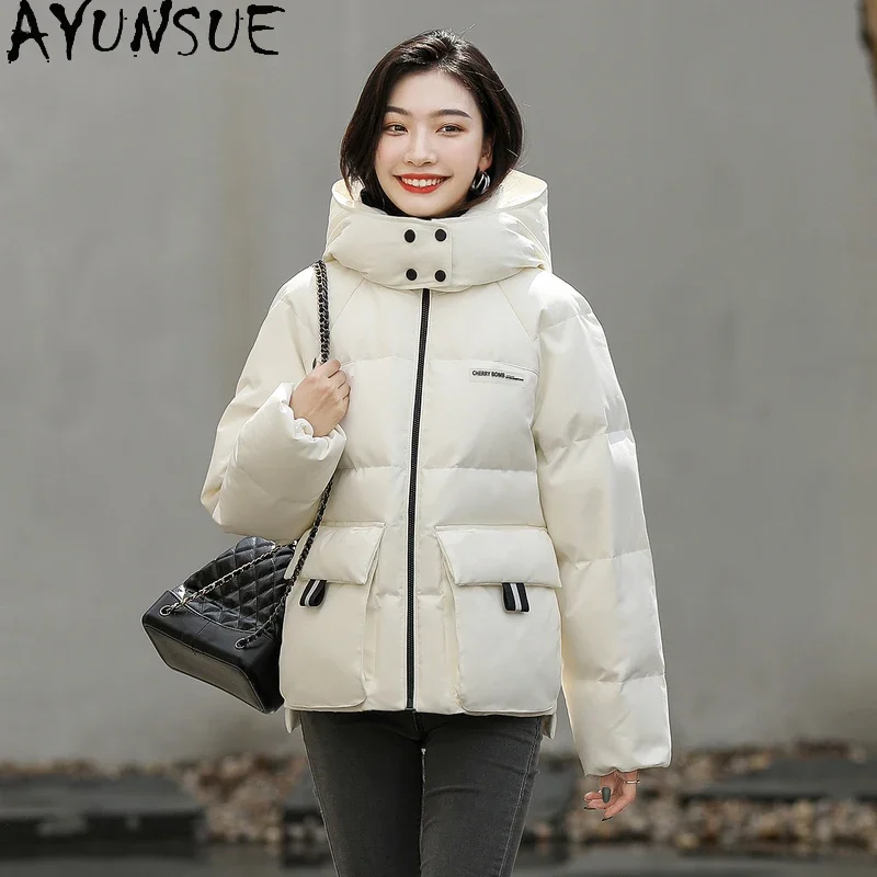 Witner Duck Down Jacket Women Hooded Korean White Duck Down Coats and Jackets Women Parkas Puffer Jacket 2020 L1190125 KJ5126