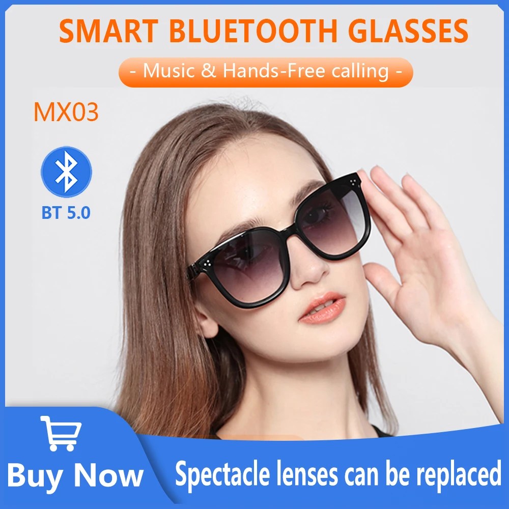 

Newest Bluetooth Headphones Smart Glasses Replaceable Lenses Call Music Anti Blue Light With Sports Wireless Waterproof