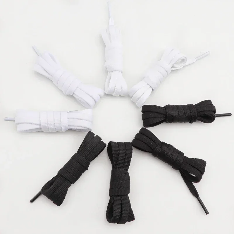 1Pair 6mm Width Flat Shoelaces Sneakers Basketball Laces for Shoes White Black Shoelace 90/120/140/160CM Shoes Accessories Uniex
