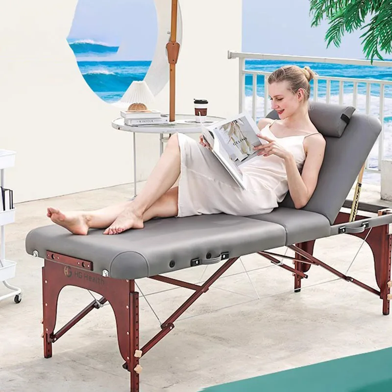 Tattoo Mattresses Massage Table Salon Beauty Bench Wooden Facial Bed Folding Full Body Lit Pliant Massage Furniture LJ50MB