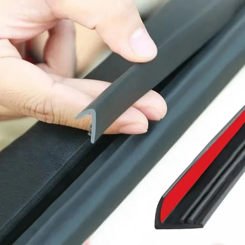 Car Side Window Rubber Seal Strip Auto Window Gap Filler Protector Strips Noise Insulation 7-Shaped Seal Sticker Strip