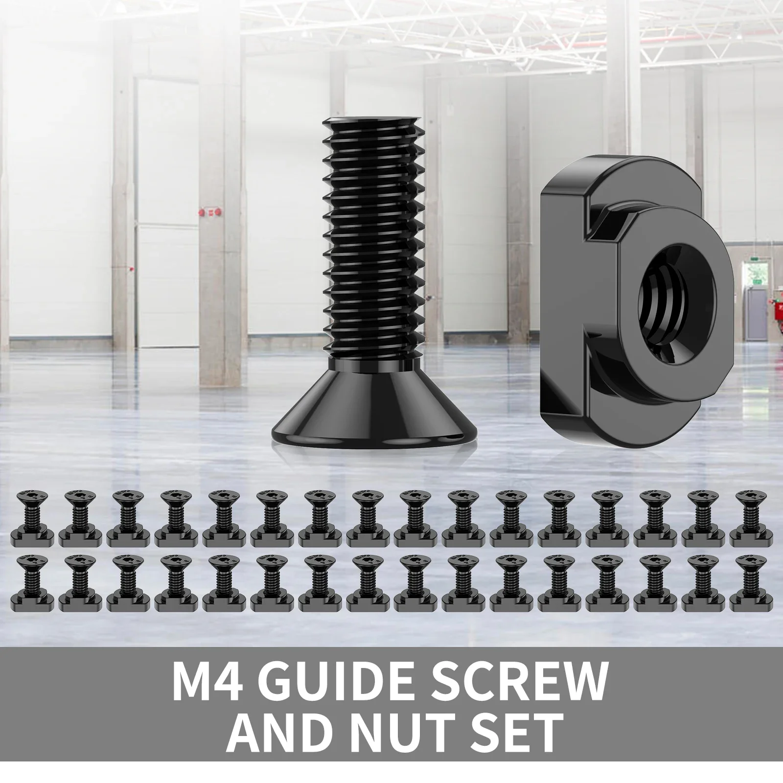 40Pairs M4 M-LOK Screw and Nut Replacement Rail T-Nut Screw Replacement Set For MLOK Rail Airsoft Rifle Hunting Gun Accessories