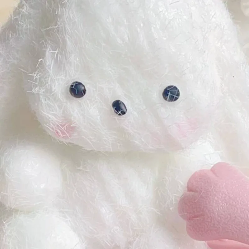 Cute Flocking Bunny Taba Squishy Stress Relief Decompression Toy Squeeze Plush Rabbit Anti Stress Fidget Toy For Adult Kids Gift