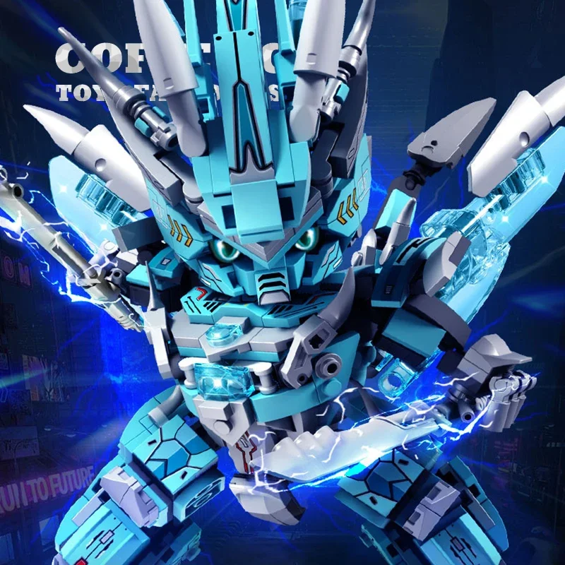 2 in 1 Transformable Dragon Robot Building Blocks - MOC Mecha Snake Warrior 3D Action Figure Gift for Adults Kids