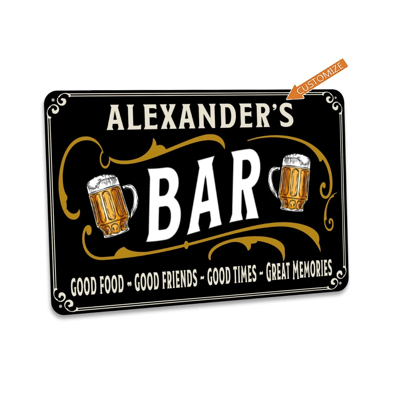 Individuelles Bar-Schild Personalisierte Hausbar-Dekoration Metallschild Staubdicht Wasserfest (Nur Dekoration)