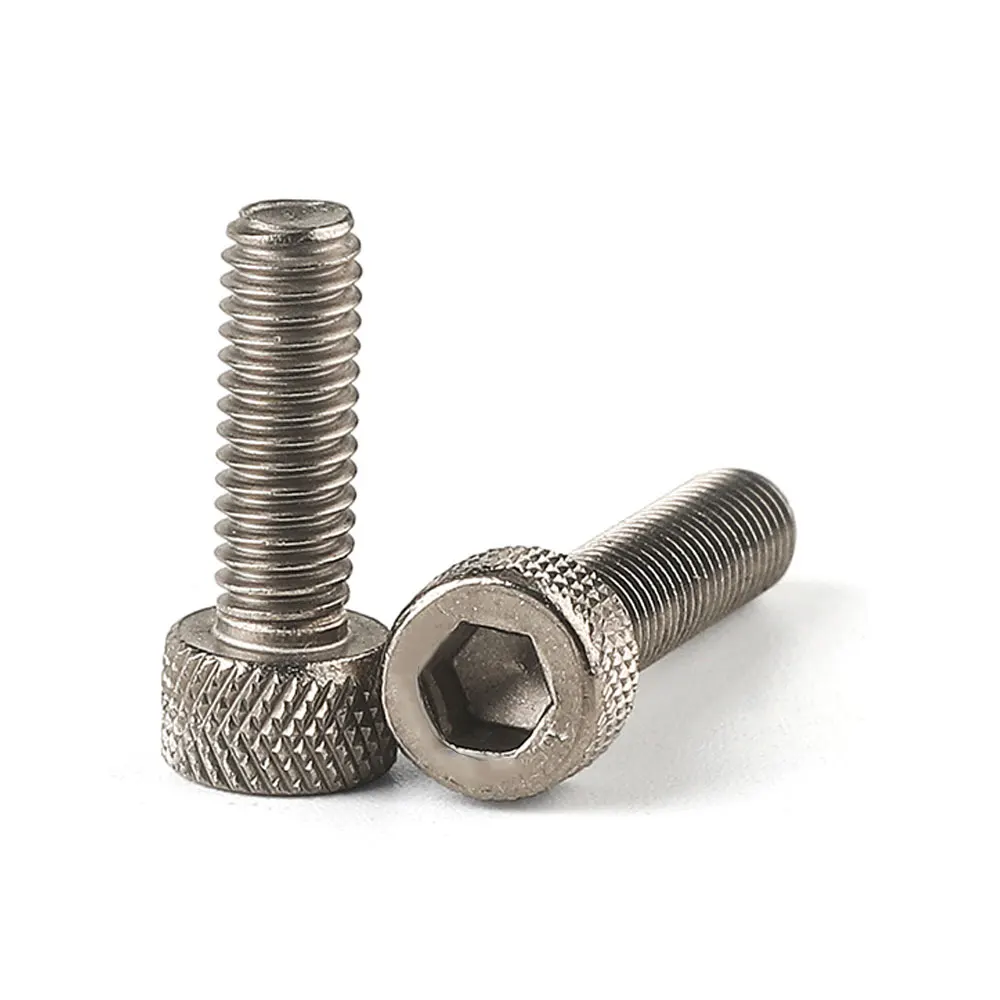 20-50pcs M8x10-M8x120 DIN912 Titanium GR2 Pure Ti Knurled Hexagon Cylindrical Head Socket Cap Screw for Industrial Use