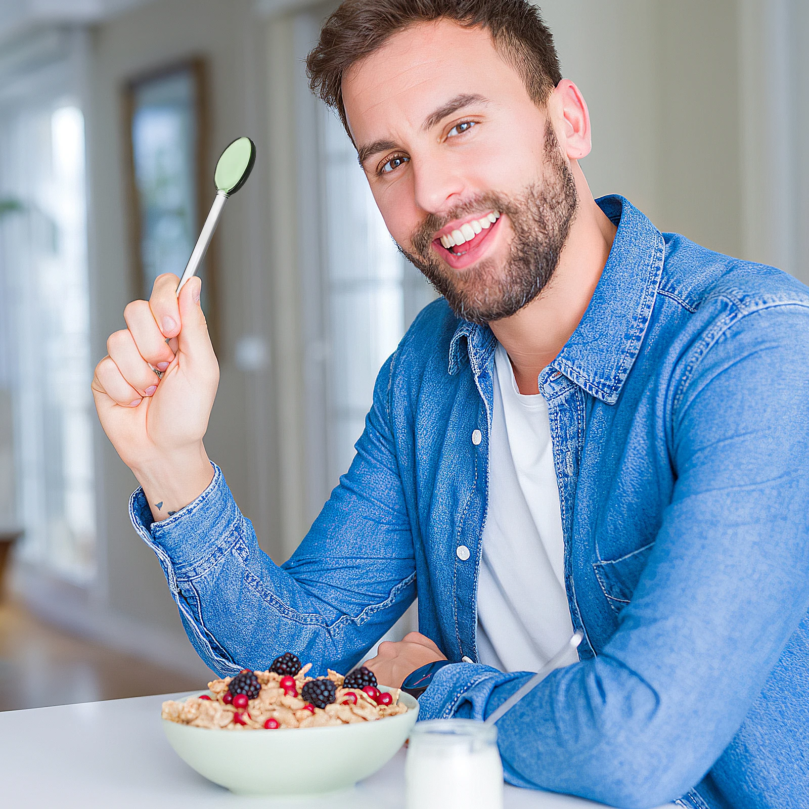 

6Pcs Glass Spoons High-Quality Reusable Stirring Rods for Juice Iced Coffee Cocktail Mixing Bar Home Kitchen Use Swizzle Sticks