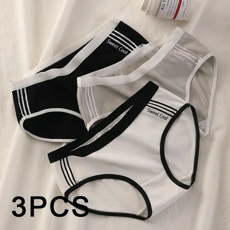 

3PCS/set Seamless Cotton Panties Women's Sexy Female Underpants Mid Waist Underwear for Women Briefs Pantys Cozy SportsLingerie