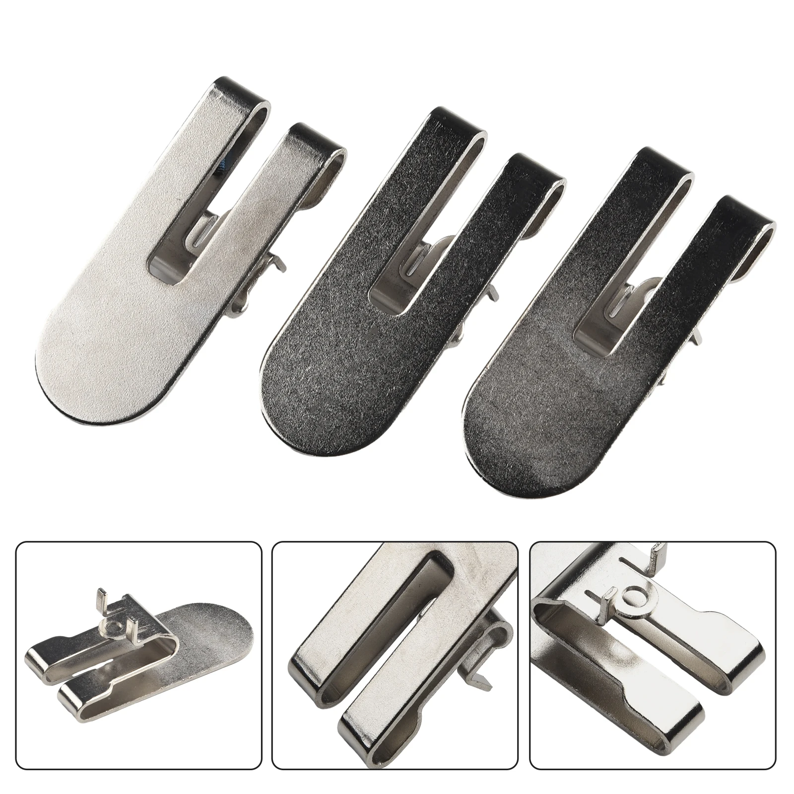 High Quality Useful Practical Belt Hook Clip Parts Replacement Silver Steel With Screw Fittings For Drywall Screwgun