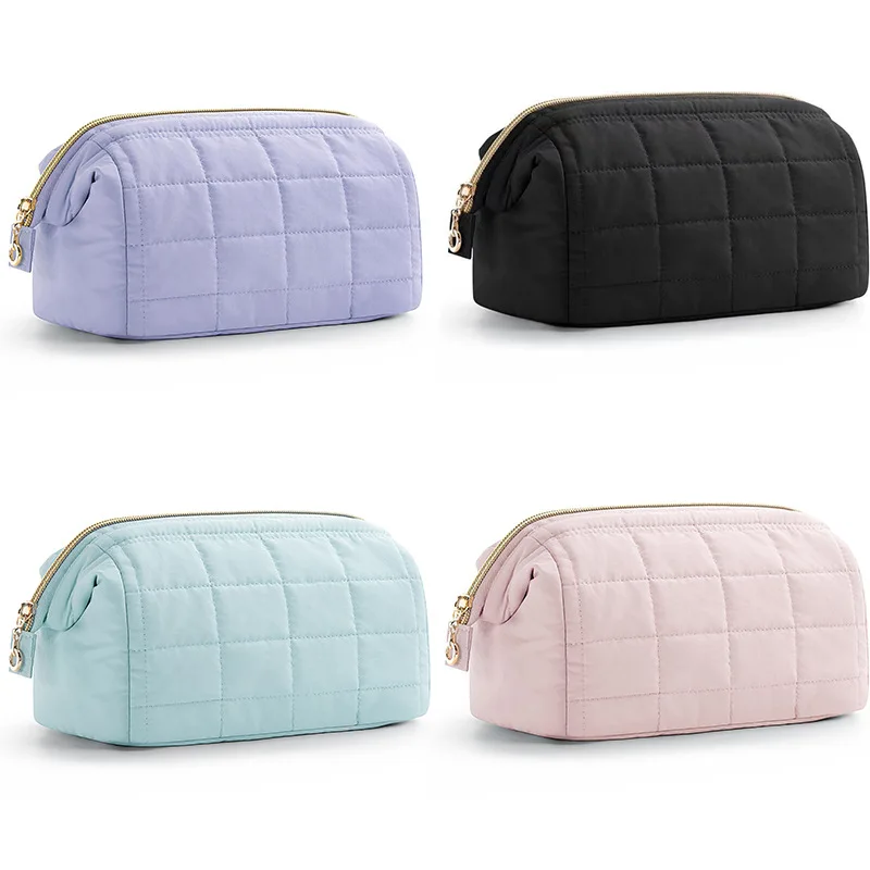 Ladies' Large Capacity Cloud Makeup Bag, Foldable and Portable for Travel and Grooming, Light Colored Storage Bag