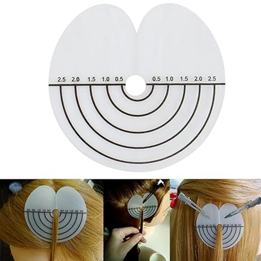 10-100 piezas de protectores térmicos para extensiones de cabello, PVC transparente con escala, espaciadores redondos de un solo orificio, protección de queratina 3