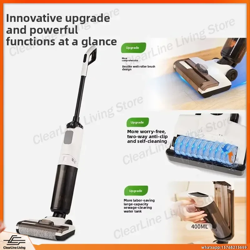 Automatic 3-in-1 Robot Vacuum Cleaner with Mop Sweeping and Mopping Function Wireless Smart Navigation for Hard Floors Carpet