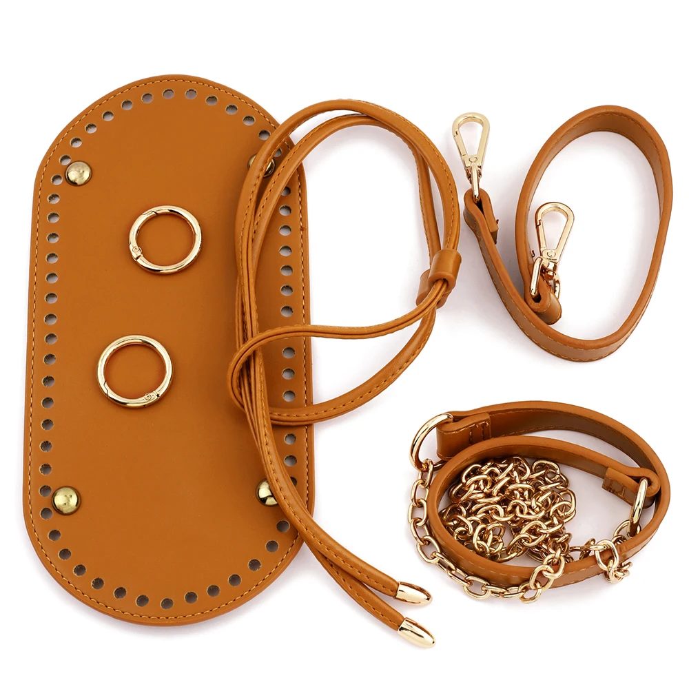 DIY Handmade Backpack Bag Accessories With Bags Strap Bottom Drawstring Bunches PU Leather Handles For Women Handbag