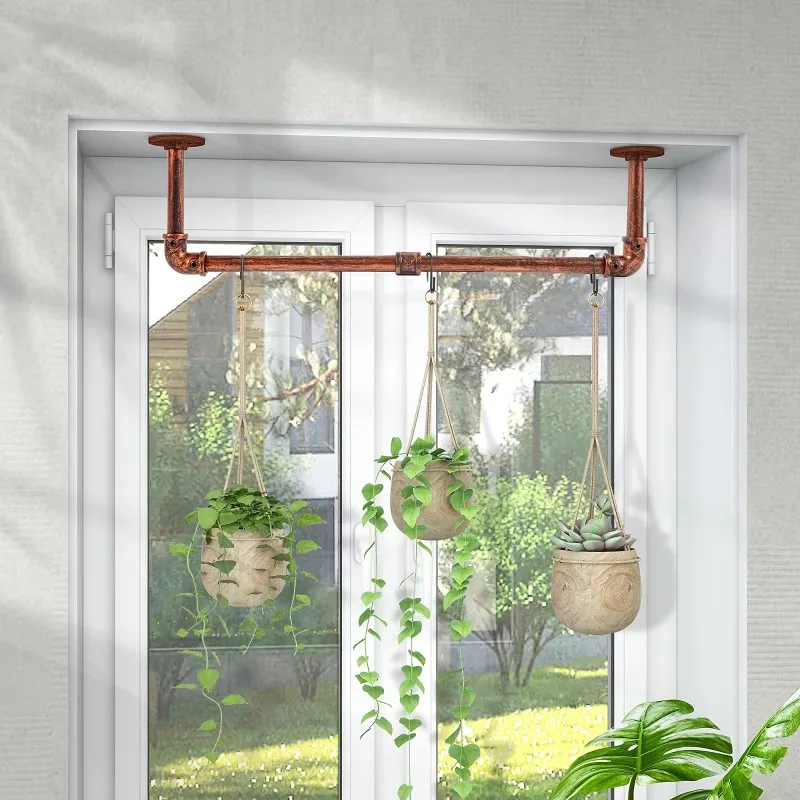 Metal Plant Hanger for Window Wall and Ceiling Herb Garden Flowerpot for Home Decor