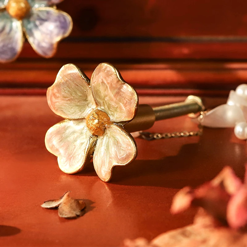 

Metal Flower Handles for Furniture Retro Drawer Handle Elegant Home Kitchen Hardware Wardrobe Cabinet Door Handle Room Decor