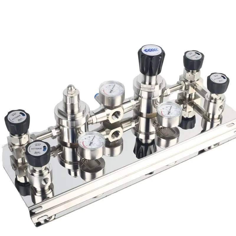 Dual Side Automatic Switching Secondary Gas Control Panel Uninterrupted Gas Supply Manifolds Pressure Regulators