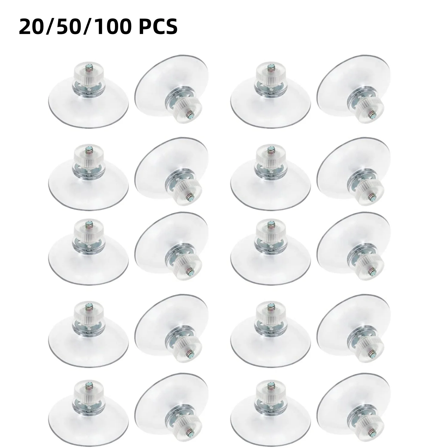 20/50/100 Stück Kunststoff-Saugnäpfe mit Schraube 25/32/41/53 MM Klare PVC-Saugpads Starke Klebe-Saughalterung mit Schraubenmutter