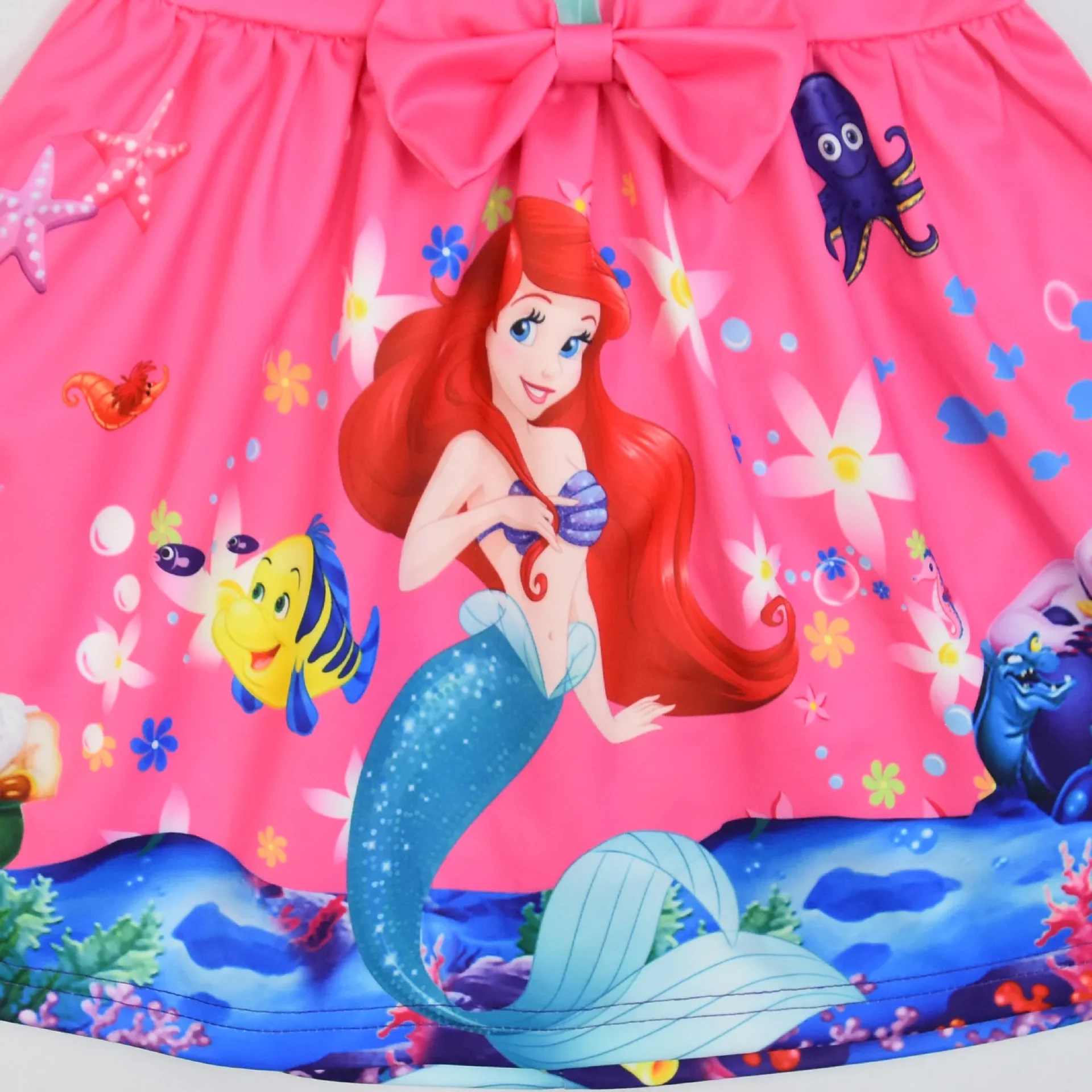 Vestido de princesa sirena para niñas, ropa informal con dibujos animados de Ariel, faldas de fiesta de 2 a 10 años