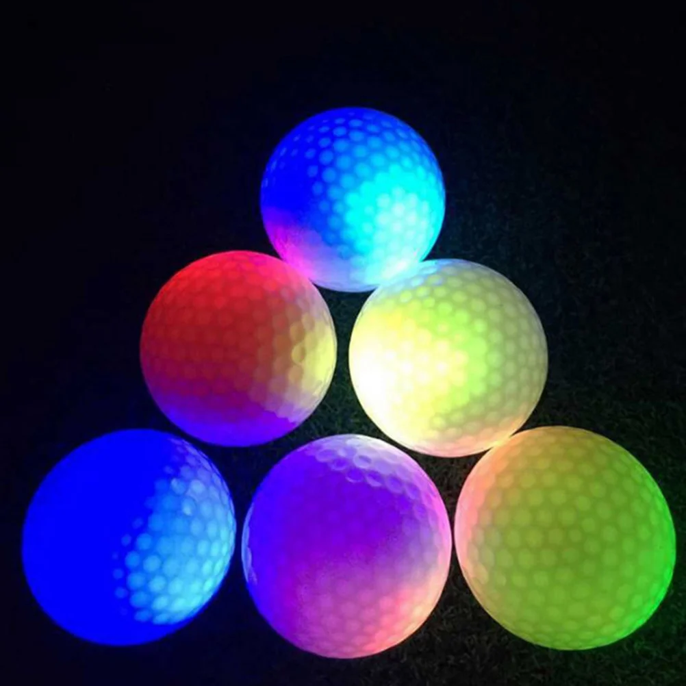 

6Pcs Night Golf LED Light Up Balls Flashing Electronic Synthetic Rubber Balls for Twilight Glow Ball Play Ball