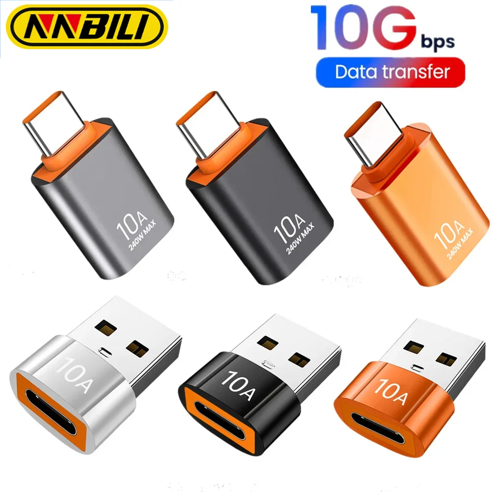 NNBILI 10A OTG USB 3.0 To Type C Adapter USB C Male To USB Female Converter Fast Charging OTG For Macbook Laptop Xiaomi Samsung