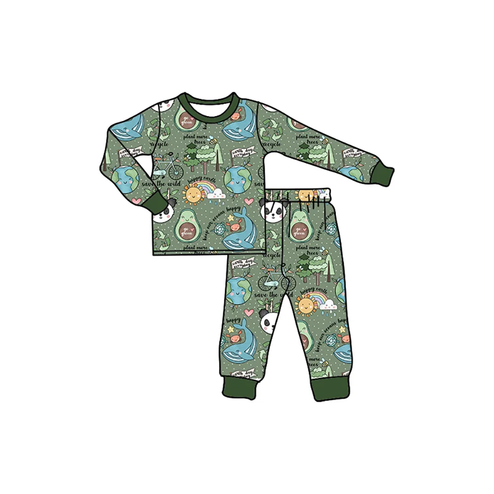 Boutique kids pajamas clothes cartoon dog cute shark pyjamas set match children fall baby romper