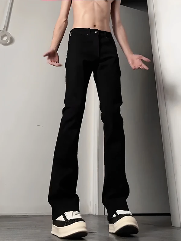 

Bla Elastic Slim Fit American Sle High Street Cleanfit Jeans Straight Leg Slimming Knife Flared Pants for Men