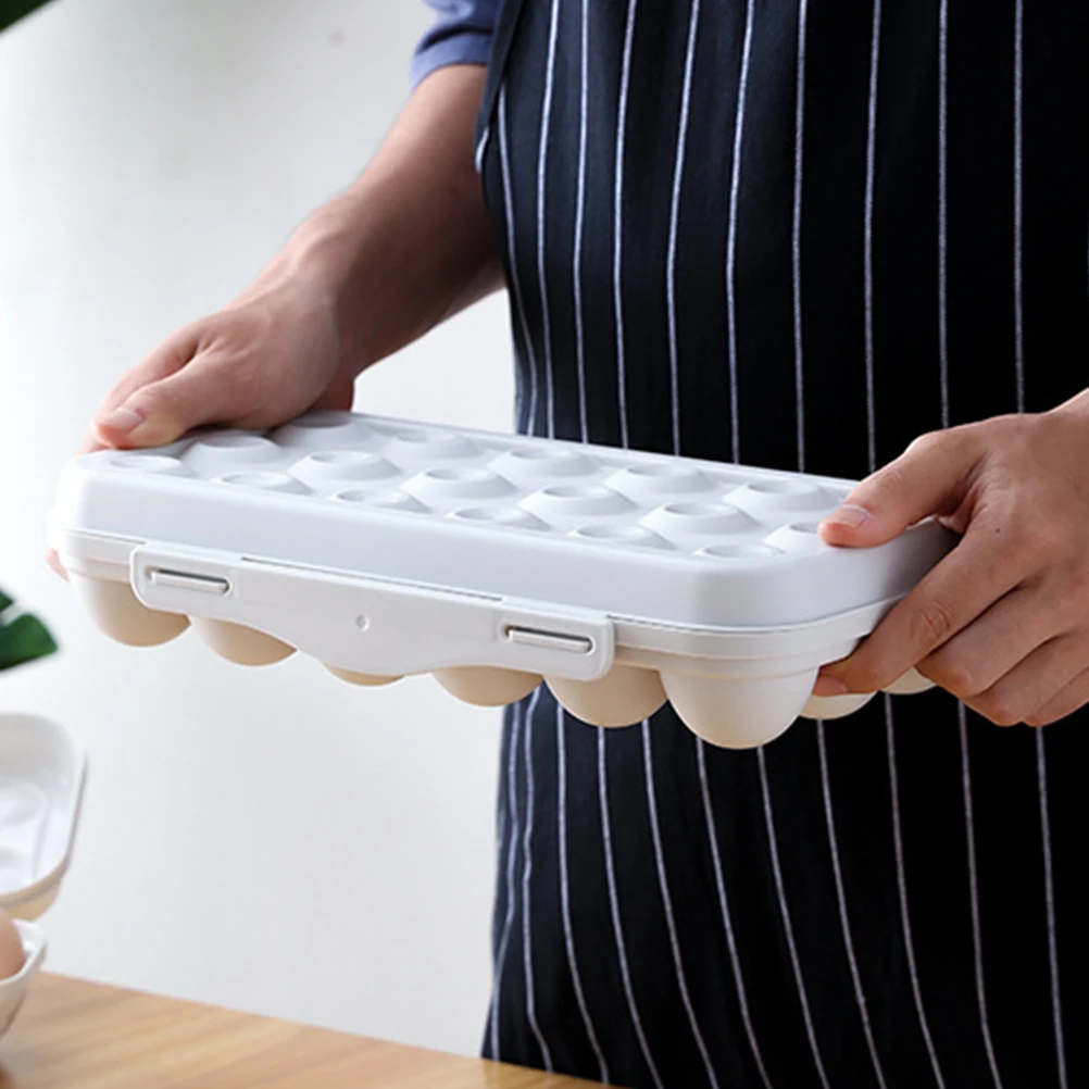

2pcs Storage Box 12 Eggs Capacity Grooves Design Fridge ganizer Plastic Holder Container Smooth Easy Wash Kitchen