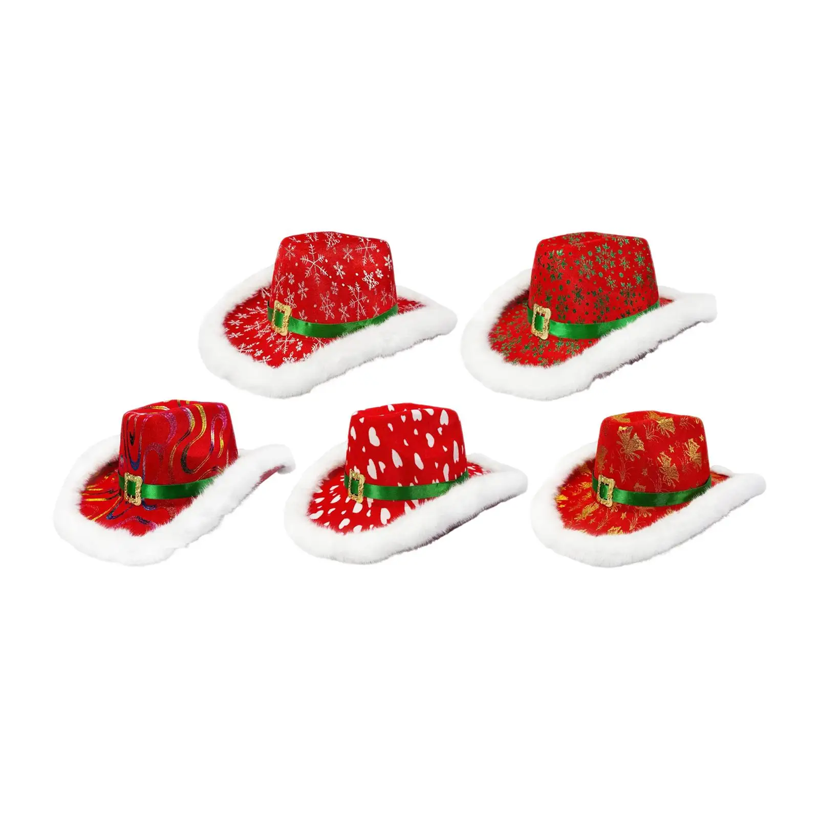 قبعة رعاة البقر لعيد الميلاد قبعة عطلة حمراء عصرية لحفلات أداء المسرح #2