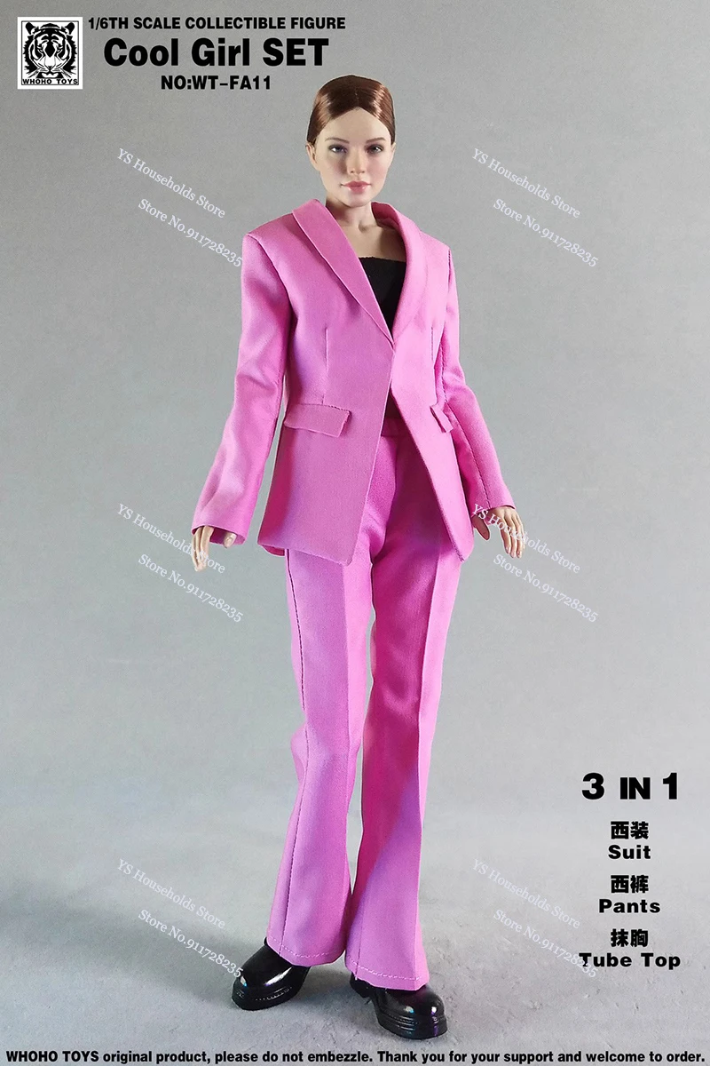 WHOHO TOYS WT-FA11 WT-HE38 1/6 Scale Cool Gir Irregular Suit Set Official Clothes Accessory For 12