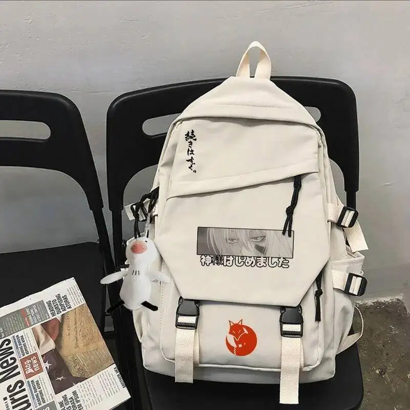 

Anime Game Black White Love Kamisama Himemashita Student Teens School Bags Backpacks