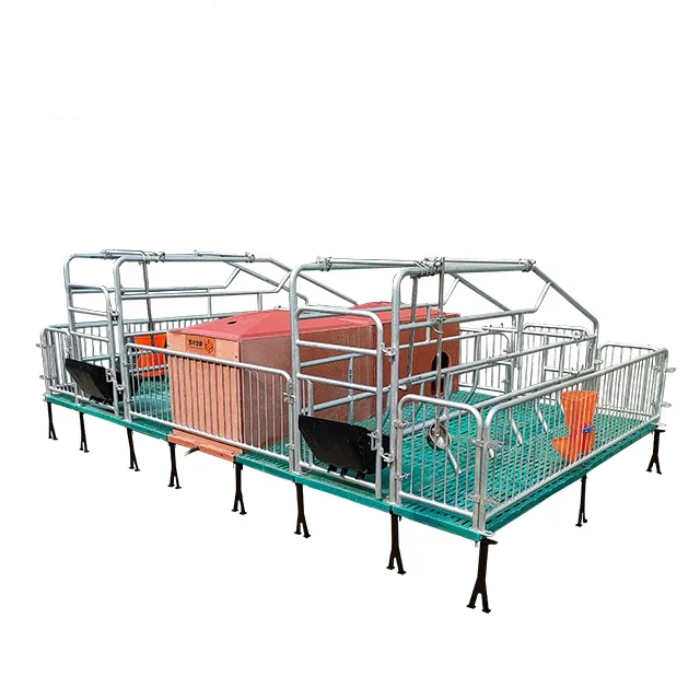 European Twin Birth Bed Incubator for Piglet/Piggery Farming Automatic Steel Equipment for Pig Production Breeding