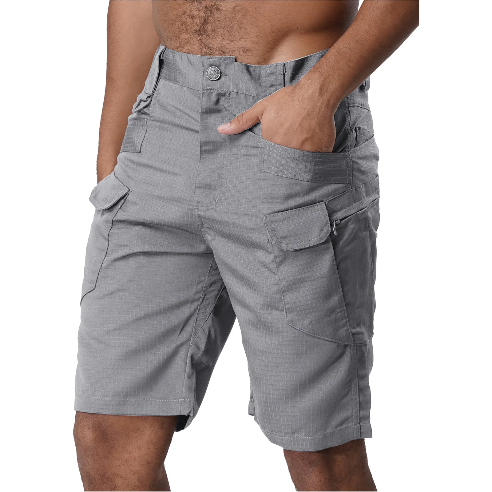 

Adult Men Cargo Shorts Fashion Multi-Pocket Cargo Shorts Zipper Fly Durable Shorts Man Outdoor Camping Hiking Fishing Clothing