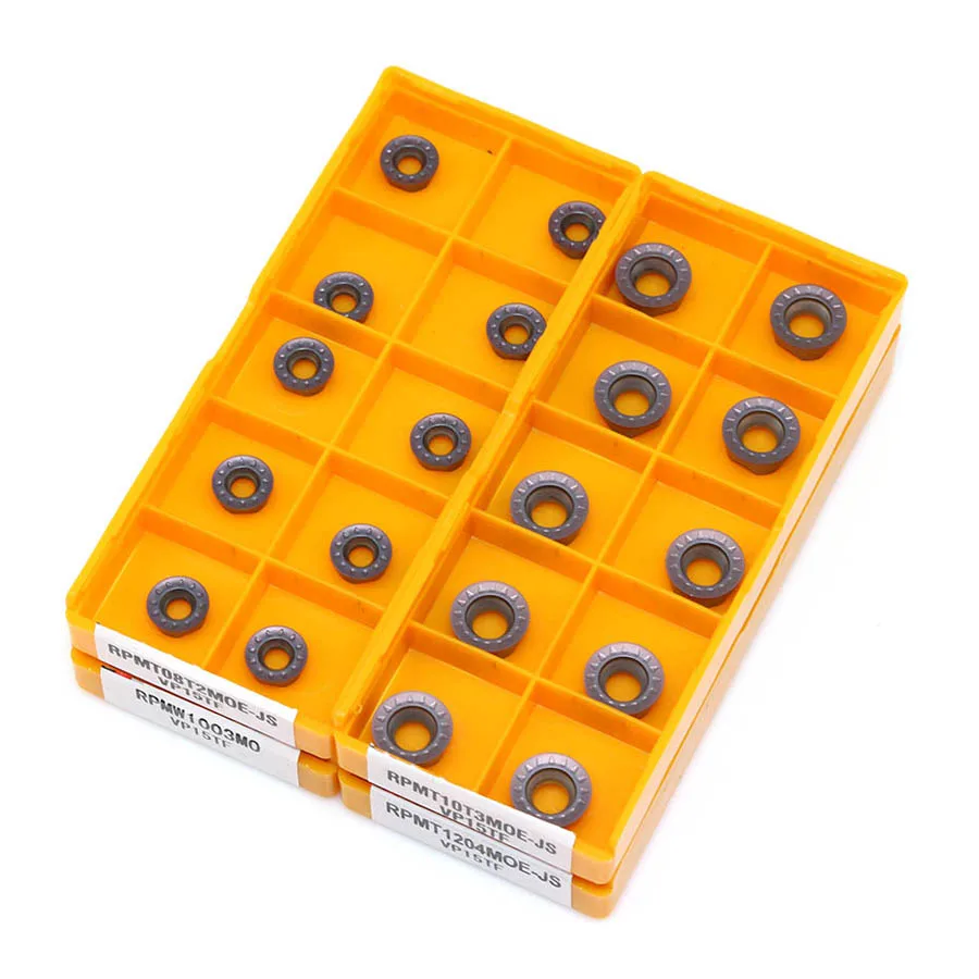 Imagem -06 - Lâminas de Carboneto Rpmt08t2 10t3 Rpmt1204 Moe js Vp15tf Rpmw1003mo Vp15tf Cnc Torno Inserções de Trituração para Aço Inoxidável de Alta Qualidade