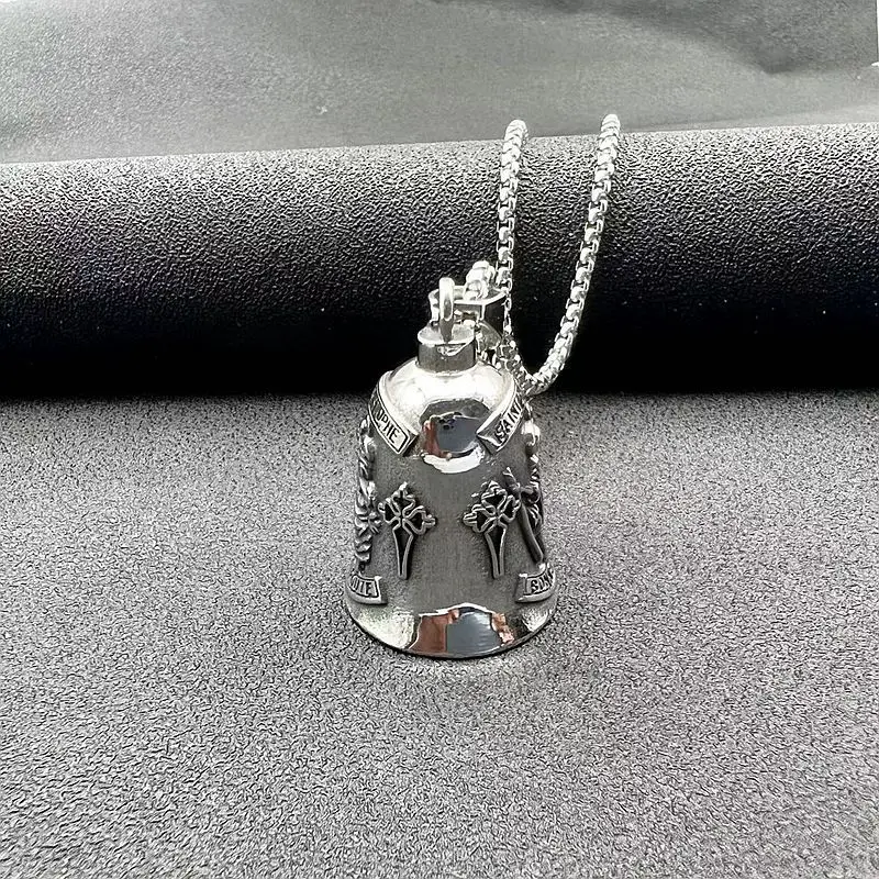 Vintage Punk Saint Christopher Lucky Bell Stainless Steel Motorcycle Traveler Guardian Bell for Riding