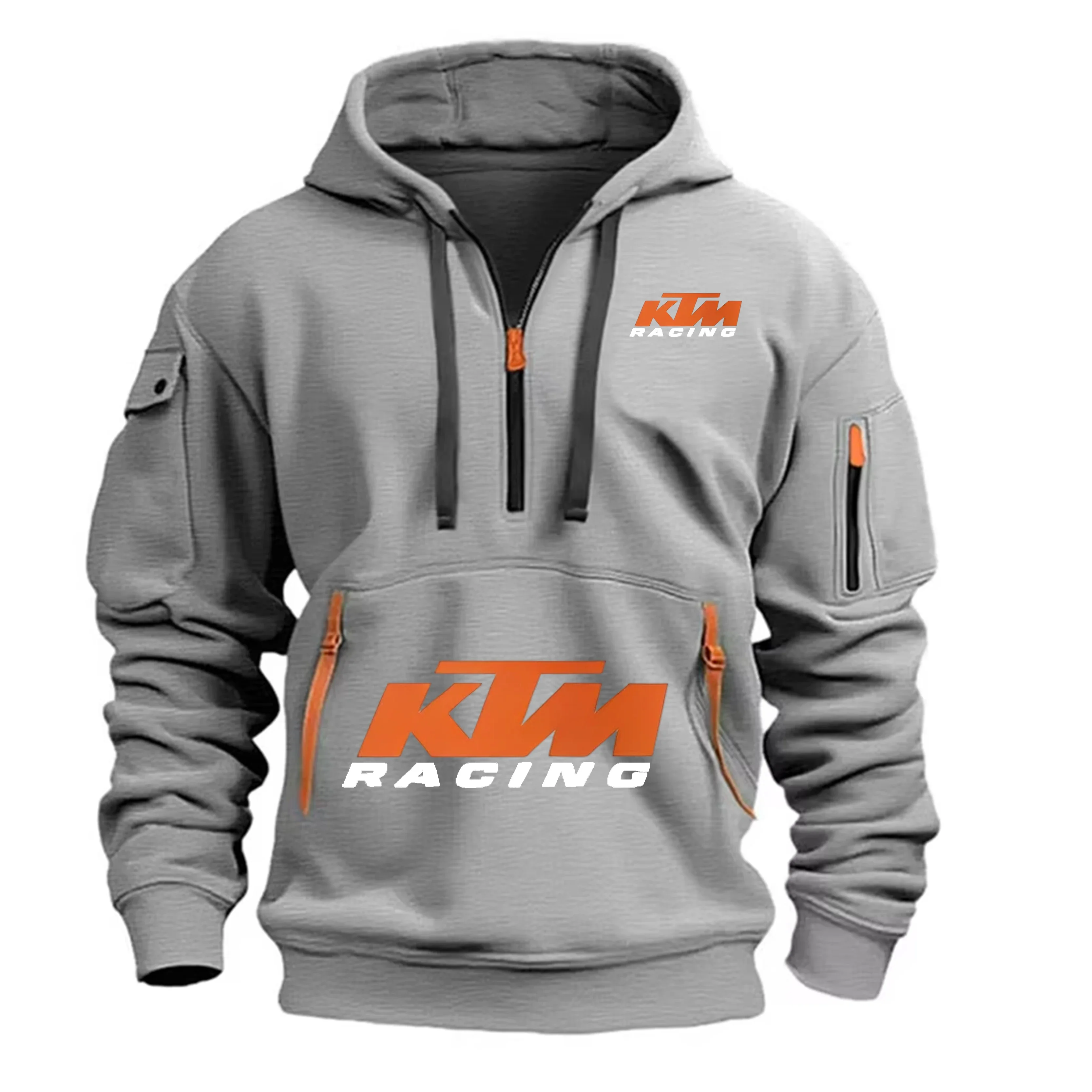 Sudadera con Cremallera KTM para Entusiastas de Deportes al Aire Libre 2026, Nueva Sudadera de Moda para Hombre y Mujer con Media Cremallera y Bolsillos para Primavera y Otoño