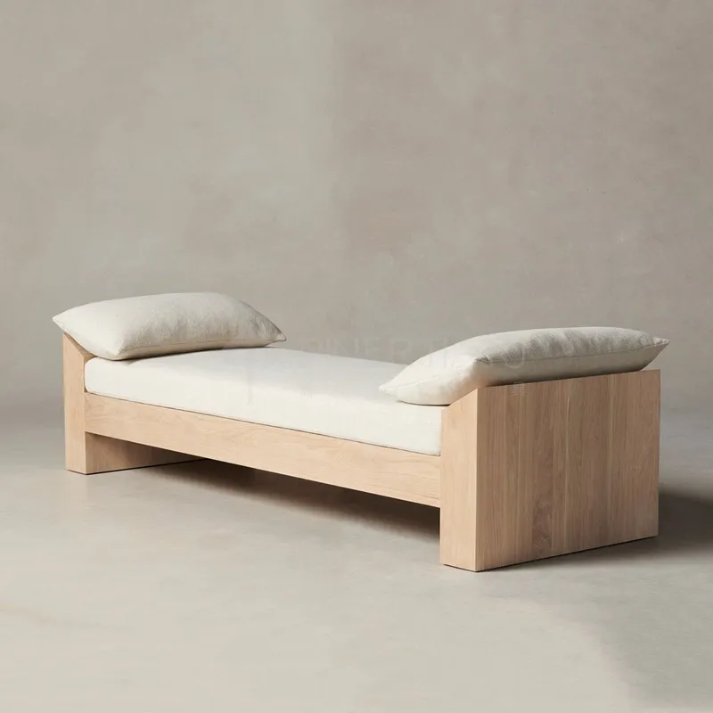 Nordic simple modern solid wood living room sofa cloakroom shoe change stool wabi sandy wind leisure room bench bedside stool