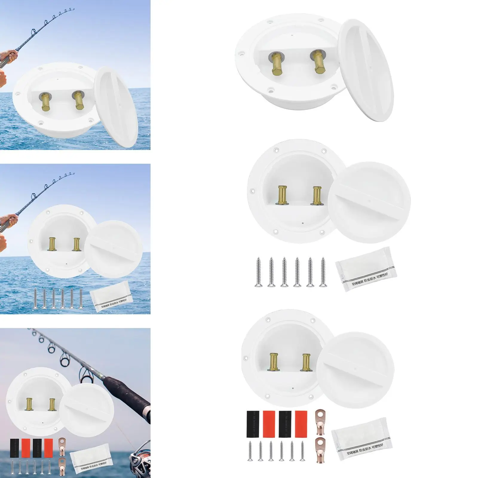 Generic Power Supply Junction Box Waterproof Practical Stable with Lid Outdoor Junction Box for RV Electric Fishing Rods