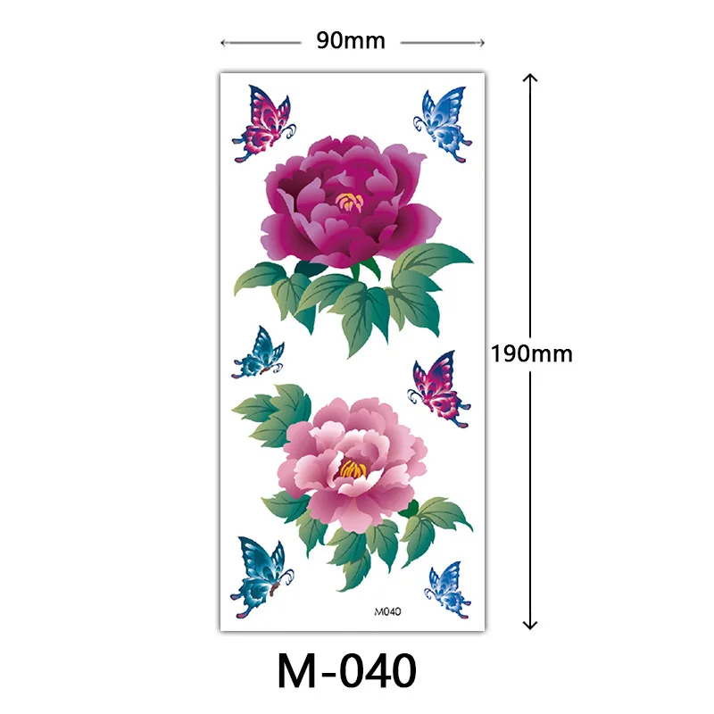 Waterproof 3D color printed Flower tattoo sticker butterfly flower animal tatto